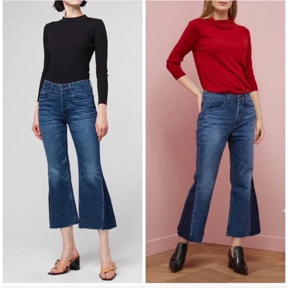 NWT 3x1 Higher Ground Gusset Flared Cropped Jeans - Picture 4 of 10